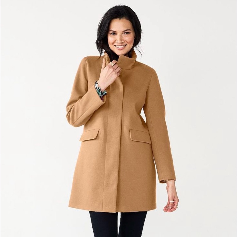 Nine West Classic Camel faux wool Coat, excellent condition, worn 1x